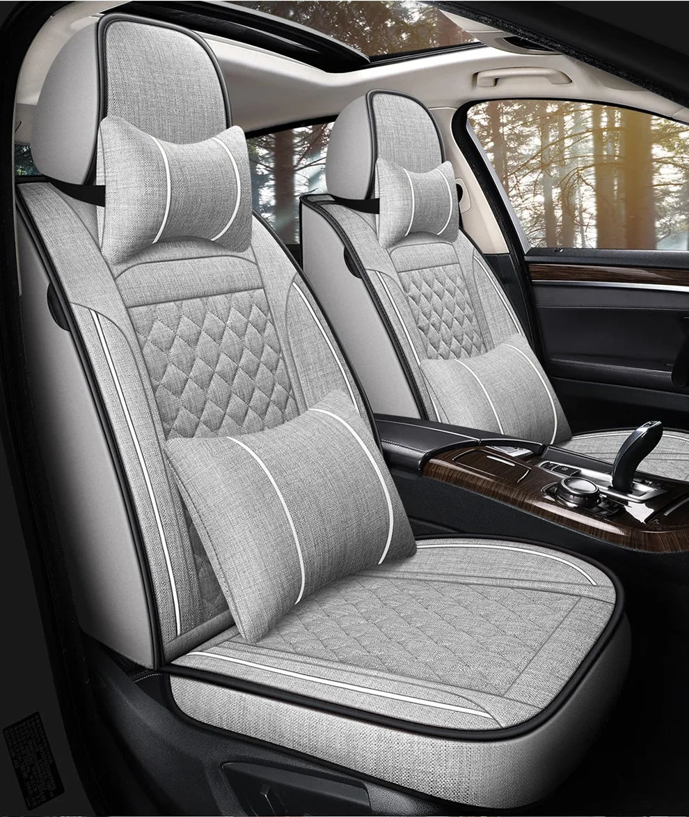 Delicate Leather Deluxe Universal Car Seat Cover Collection: Full Set of Premium Luxury Vehicle Seat Protectors