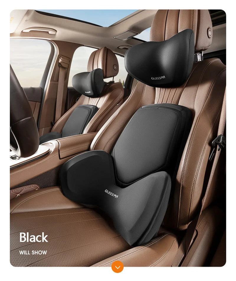 Car Headrest Pillow Auto Neck Cushion Car Back Lumbar Pillow Slow Rebound Guard Head Support for Universal Car - Delicate Leather