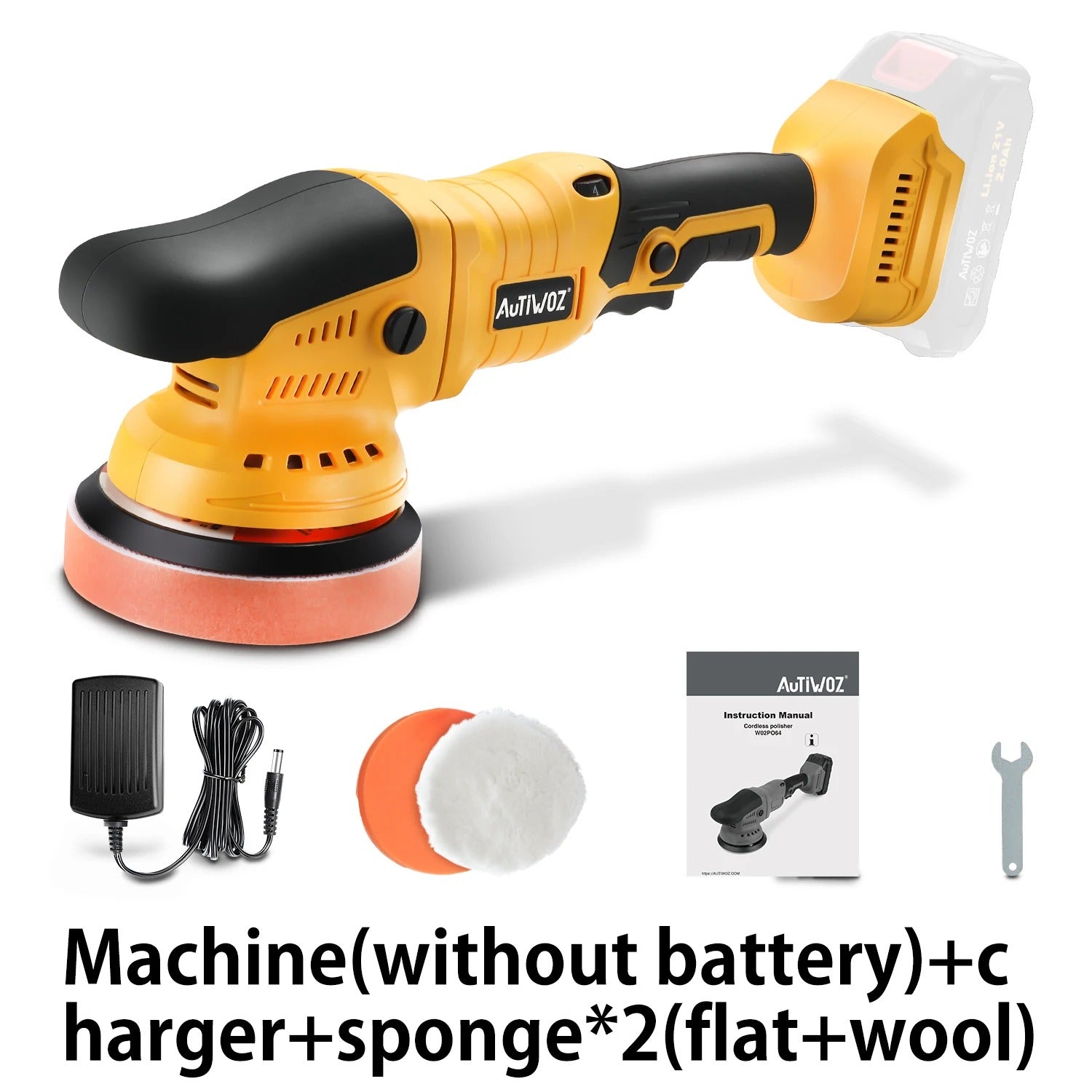 Cordless Orbital Polisher 125mm – 6-Speed Random Dual Action with Overheat Protection - Delicate Leather