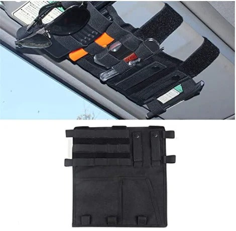 Tactical Sun Visor Organizer for Car SUV Universal Accessories - Delicate Leather