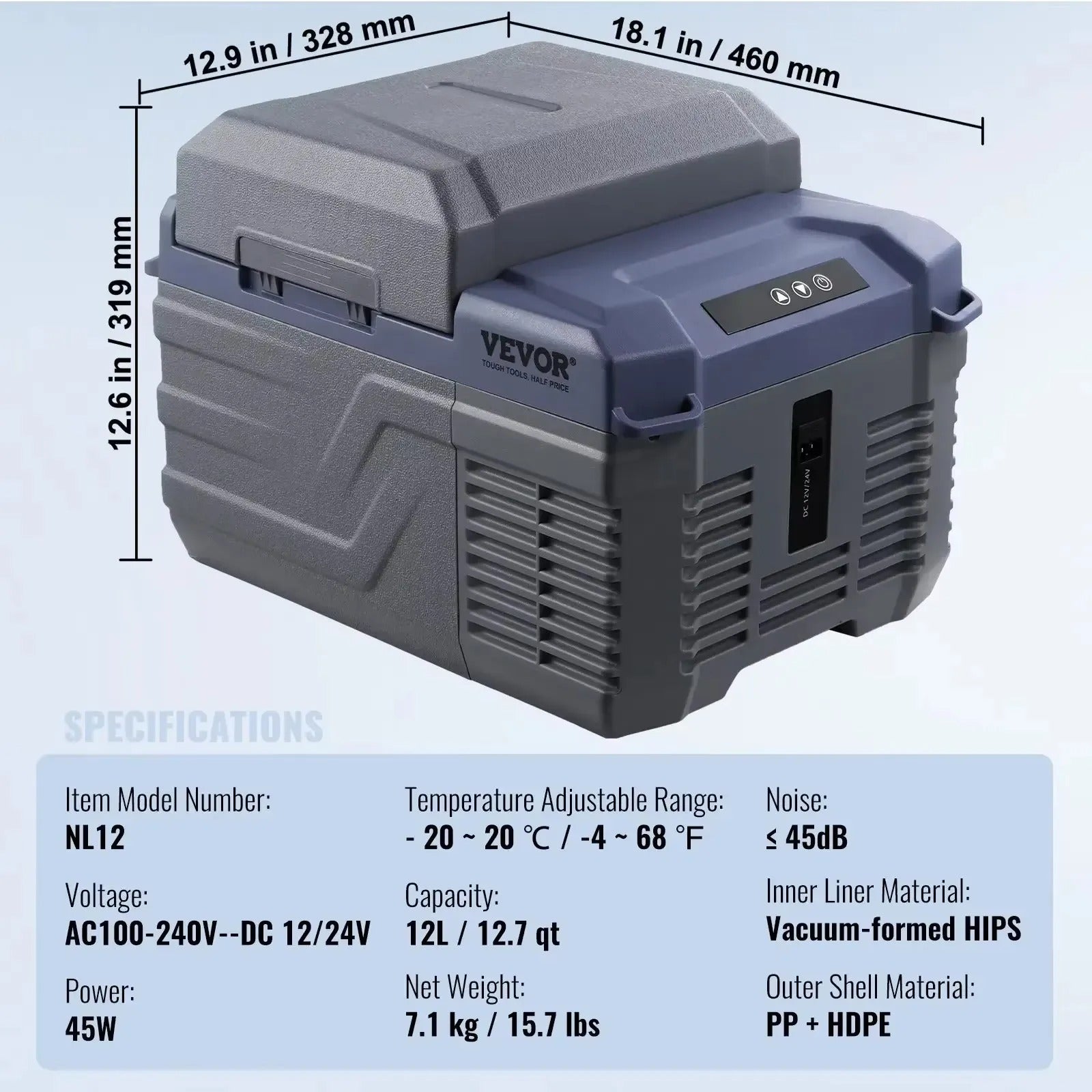 Portable Car Refrigerator – Dual Zone or Single Temperature Control, 12–45L, Bluetooth App Enabled - Delicate Leather