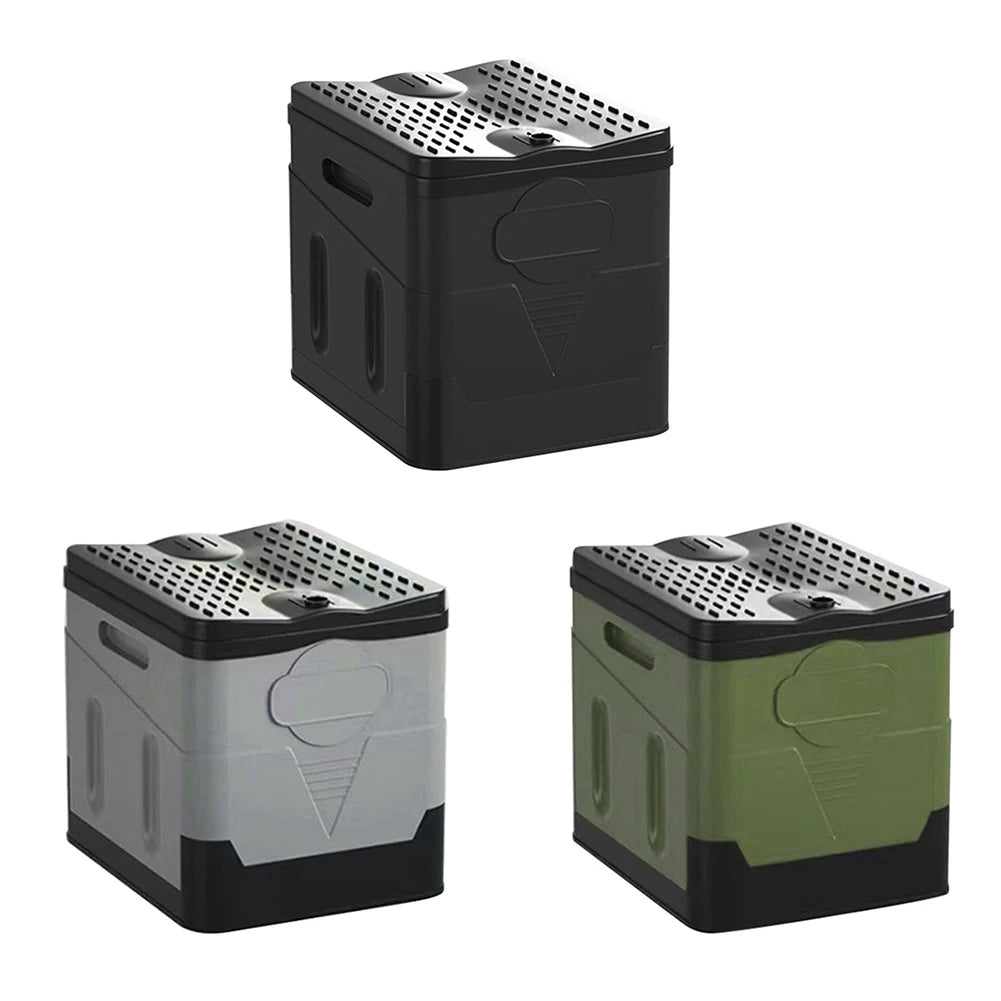 Travel Portable Car Emergency Toilet with cover Outdoor Folding Camping Toilet for Camping Hiking Boat Road Trips Beach - Delicate Leather