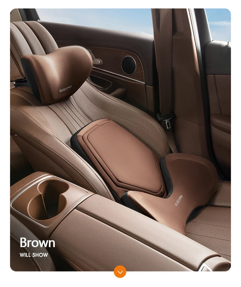Car Headrest Pillow Auto Neck Cushion Car Back Lumbar Pillow Slow Rebound Guard Head Support for Universal Car - Delicate Leather