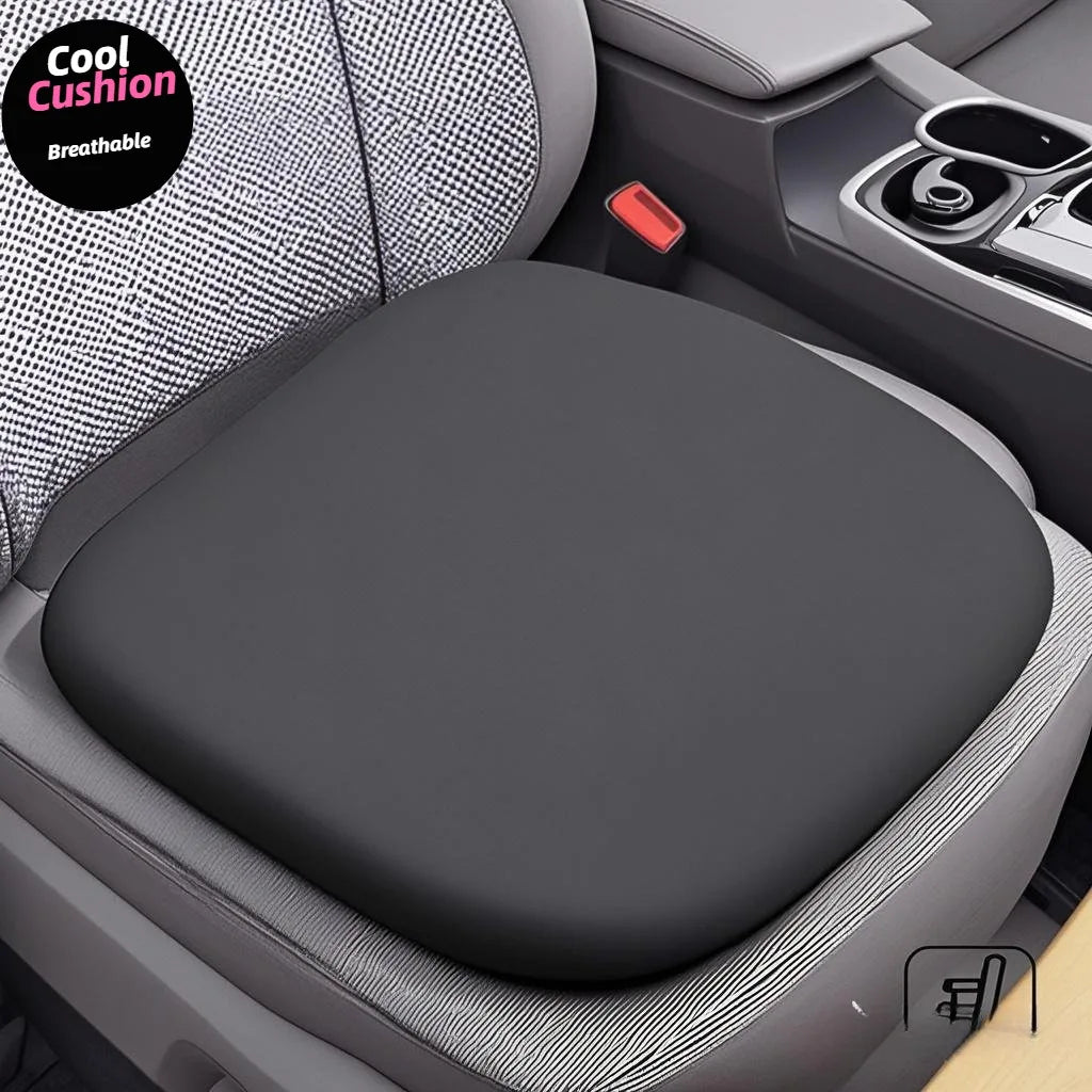 Memory Foam Car Seat Cushion with Lumbar Support – Cool & Breathable Pad for Car, Office, and Home - Delicate Leather