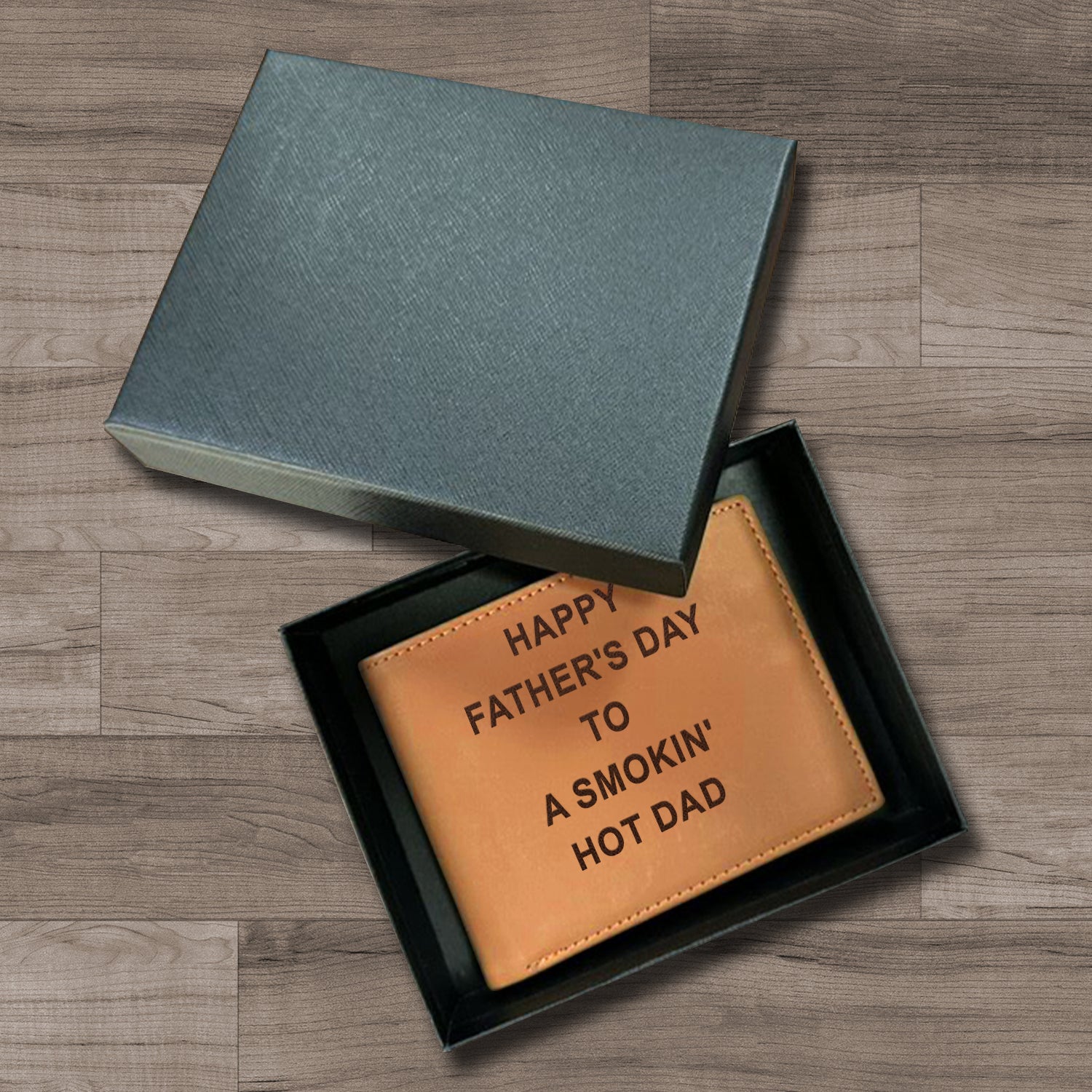 Happy Father's Day to a Smokin' Hot Dad Wallet Men, Leather Wallet For Men, Custom Engraved Wallet, Personalized Gifts For Him, Fathers Day Gifts, Husband, Boyfriend, Dad 14