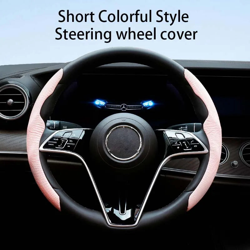 2PCS Steering Wheel Grip Covers – Colorful Ultra-Thin Anti-Slip Universal Set - Delicate Leather