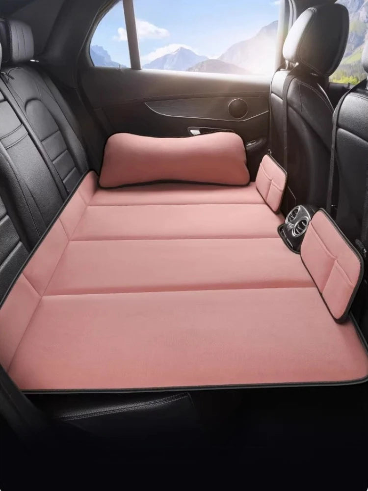 Portable Car Air Mattress Travel Bed – Back Seat Inflatable Sleeping Pad - Delicate Leather