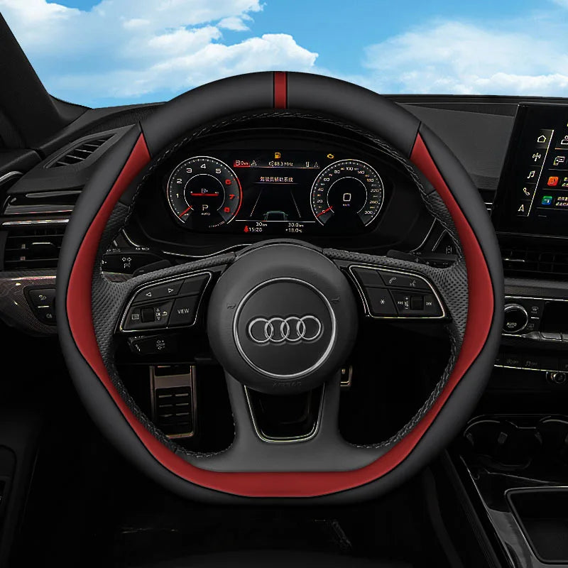 Premium Leather Steering Wheel Cover – Anti-Slip Universal Interior Protection Accessory - Delicate Leather
