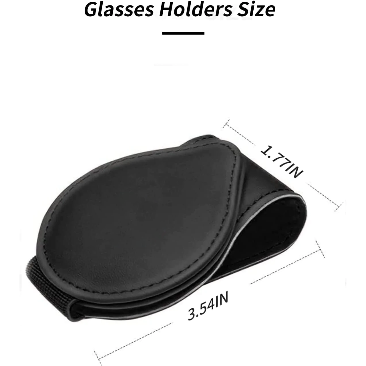 Car Sunglasses Holder, Custom-Fit For Dodge, Magnetic Leather Glasses Frame 2024 Update DLDE230 - Delicate Leather