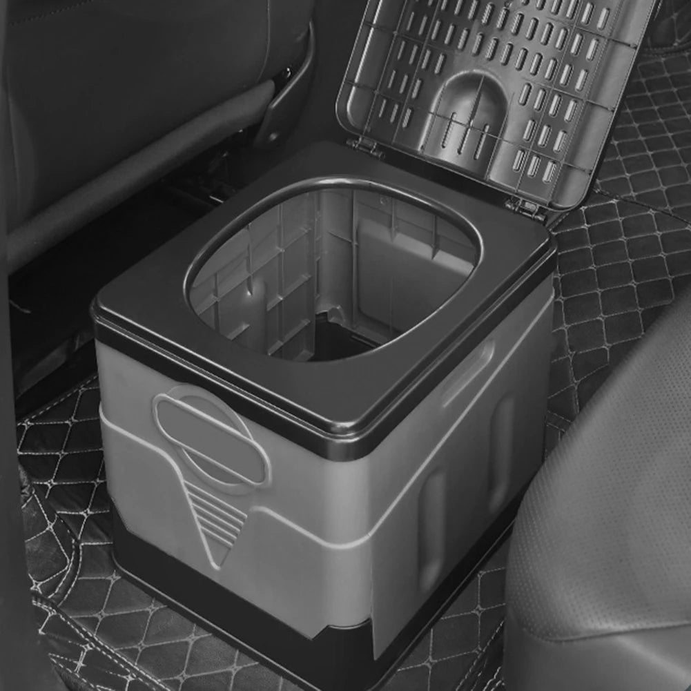 Travel Portable Car Emergency Toilet with cover Outdoor Folding Camping Toilet for Camping Hiking Boat Road Trips Beach - Delicate Leather