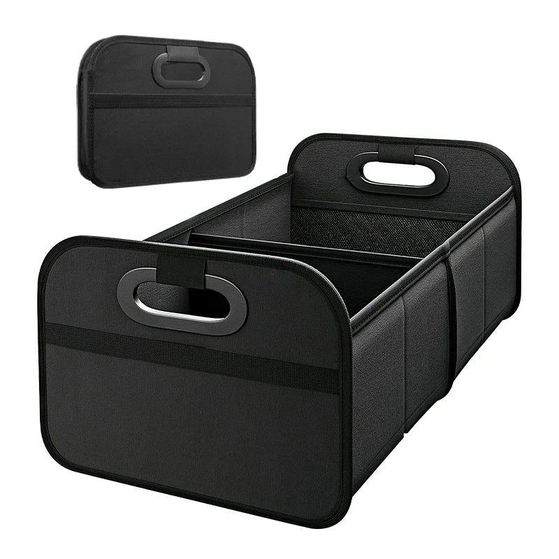 Foldable Trunk Organizer for SUV – Portable Multi-Functional Car Storage Box for Camping & Daily Use - Delicate Leather