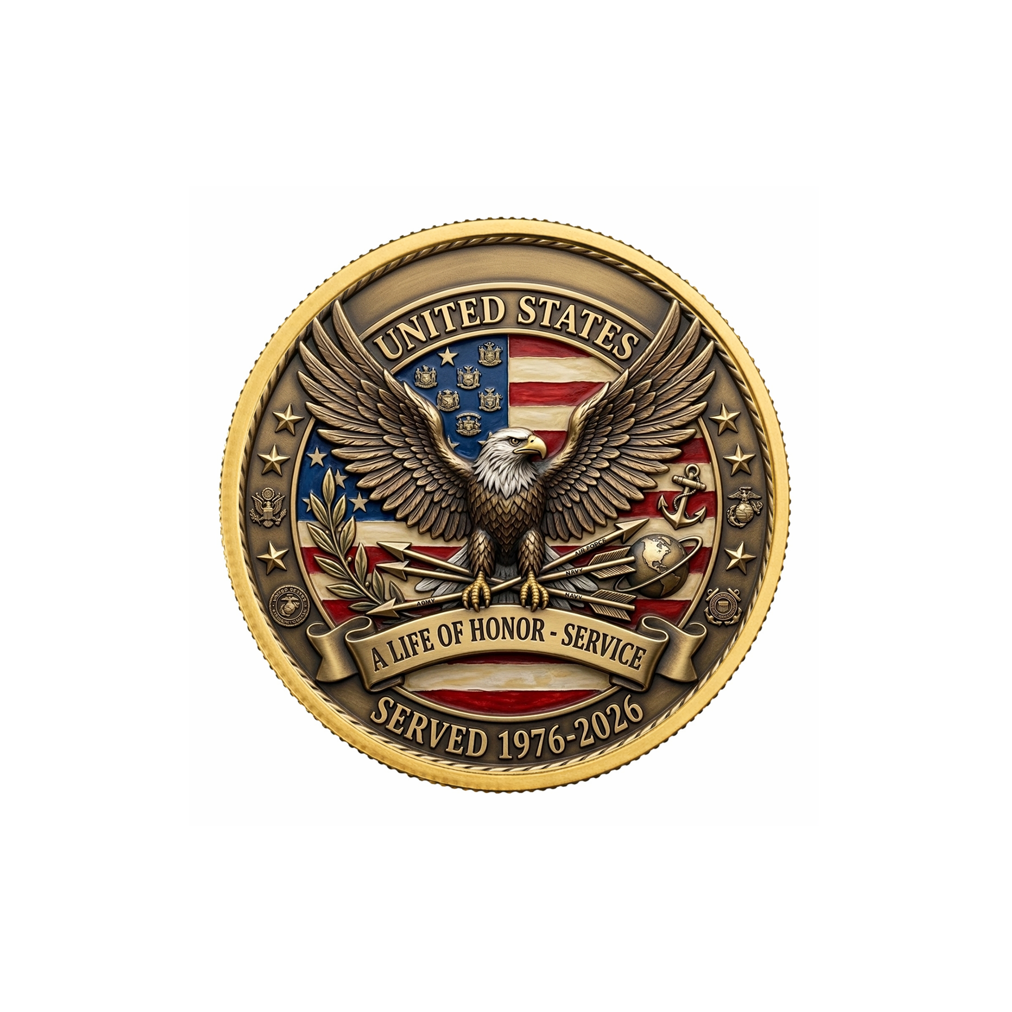 250th Anniversary of America 1776–2026 Commemorative Coin – Patriotic Souvenir Token 08 - Delicate Leather