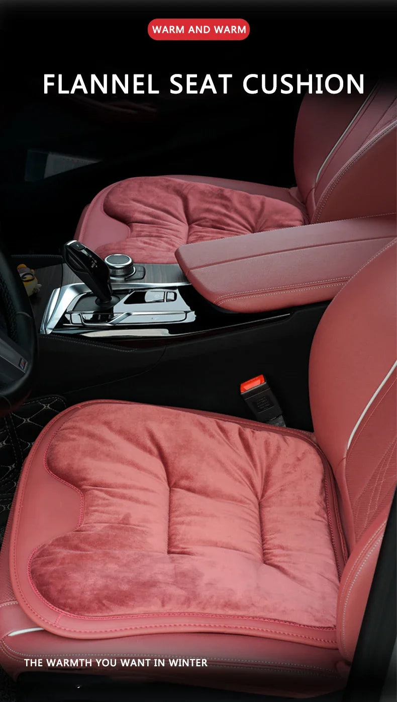 Flannel Car Seat Cover Front Rear Seats Cushion Protector Mat Pad Universal, Custom For Cars, Seat Cushion for Car - Delicate Leather