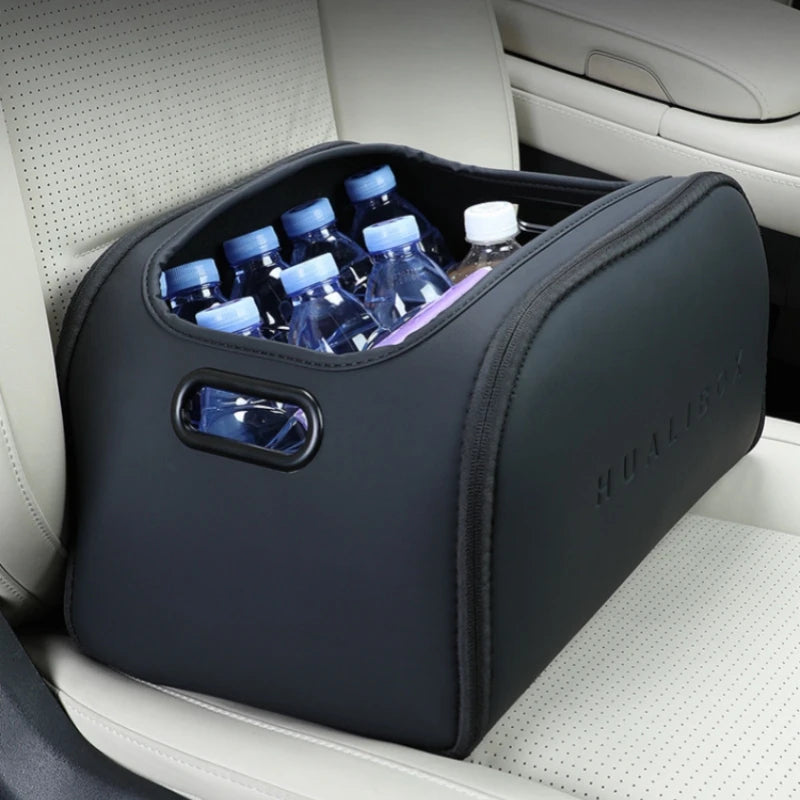 Leather Car Storage Box Organizer – Multi-Function Passenger Seat and Trunk Storage Container - Delicate Leather