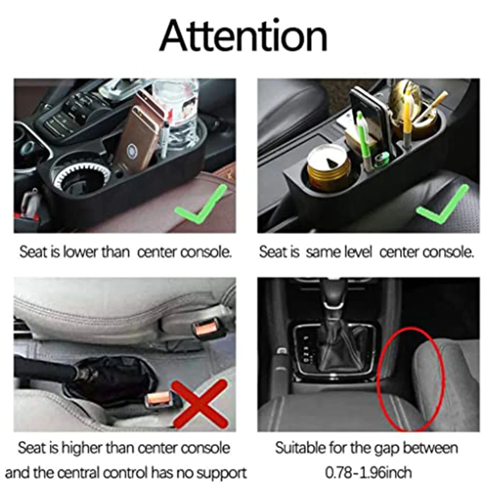Cup Holder Portable Multifunction Vehicle Seat Cup Cell Phone Drinks Holder Box Car Interior Organizer, Custom-Fit For Car, Car Accessories DLWQ231 - Delicate Leather