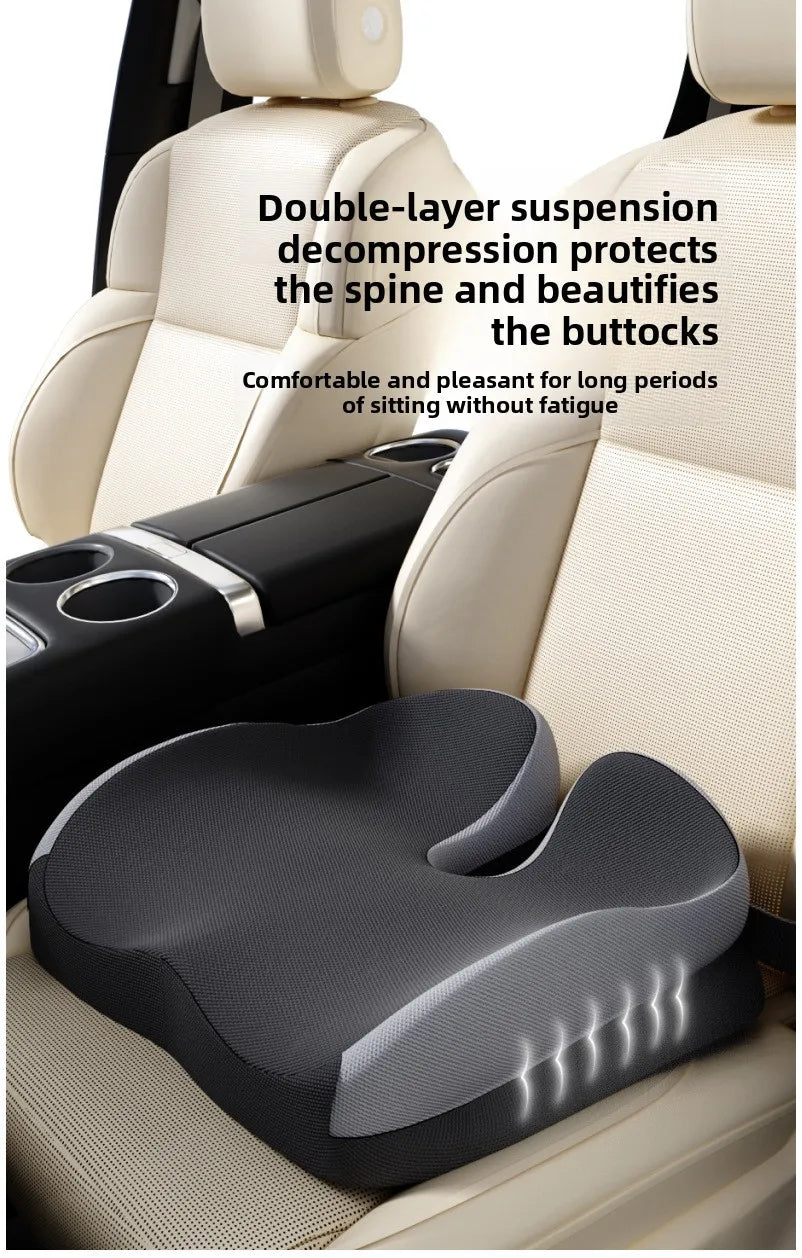 Memory Foam Car Seat Cushion – Breathable Universal Seat Pad for Car & Truck - Delicate Leather
