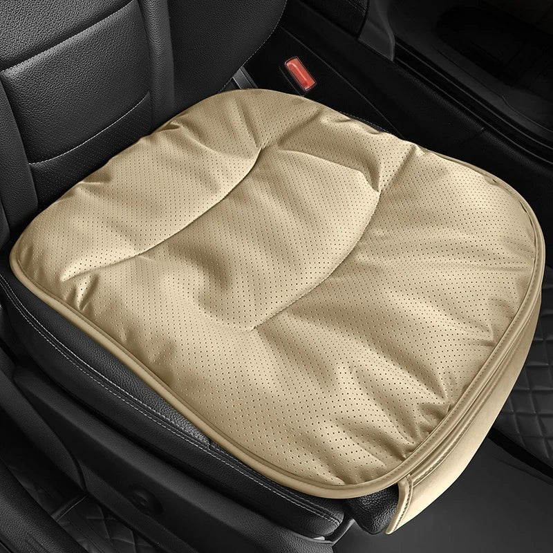 Premium Car Seat Cushion – Luxury PU Leather Perforated Design, Breathable Cloud-Soft Comfort, Easy-to-Install Universal Pad - Delicate Leather
