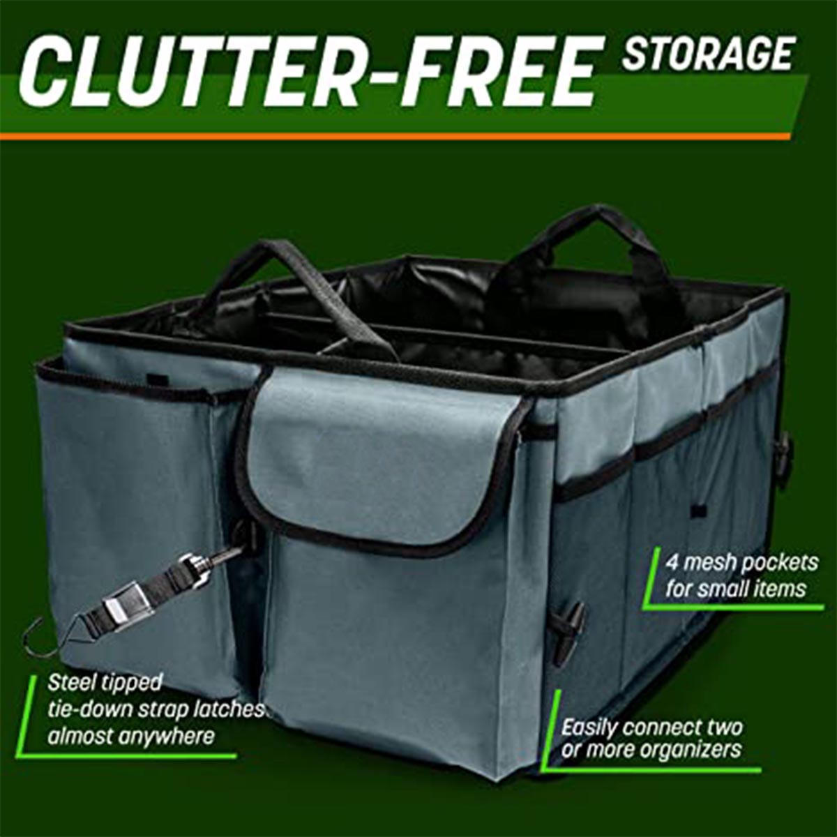 Car Trunk Organizer - Collapsible, Custom-Fit For Volkswagen, Multi-Compartment Automotive SUV Car Organizer for Storage w/ Adjustable Straps - Car Accessories for Women and Men DLMY232 - Delicate Leather