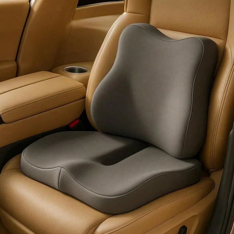 Ergonomic Memory Foam Seat Cushion – Contoured Chair Pad for Office, Car & Gaming - Delicate Leather