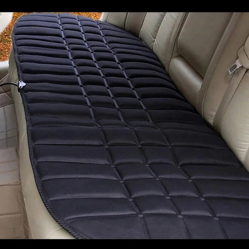 12V Car Rear Heated Seat Cushion – Universal Winter Heating Pad Cover, Soft Warming Mat Protector for Back Seat - Delicate Leather