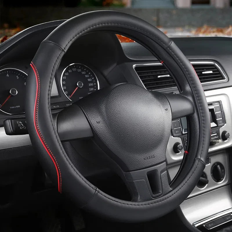 Wear-Resistant Steering Wheel Cover – Anti-Slip Universal Interior Accessory - Delicate Leather