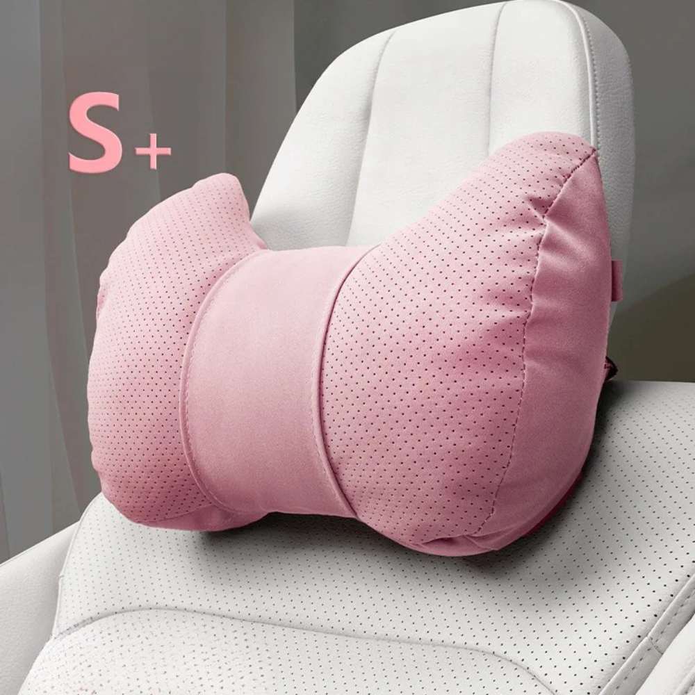 Universal Car Headrest Pillow – High-Quality Leather Cushion with Breathable Design, Neck and Lumbar Support Pillow - Delicate Leather