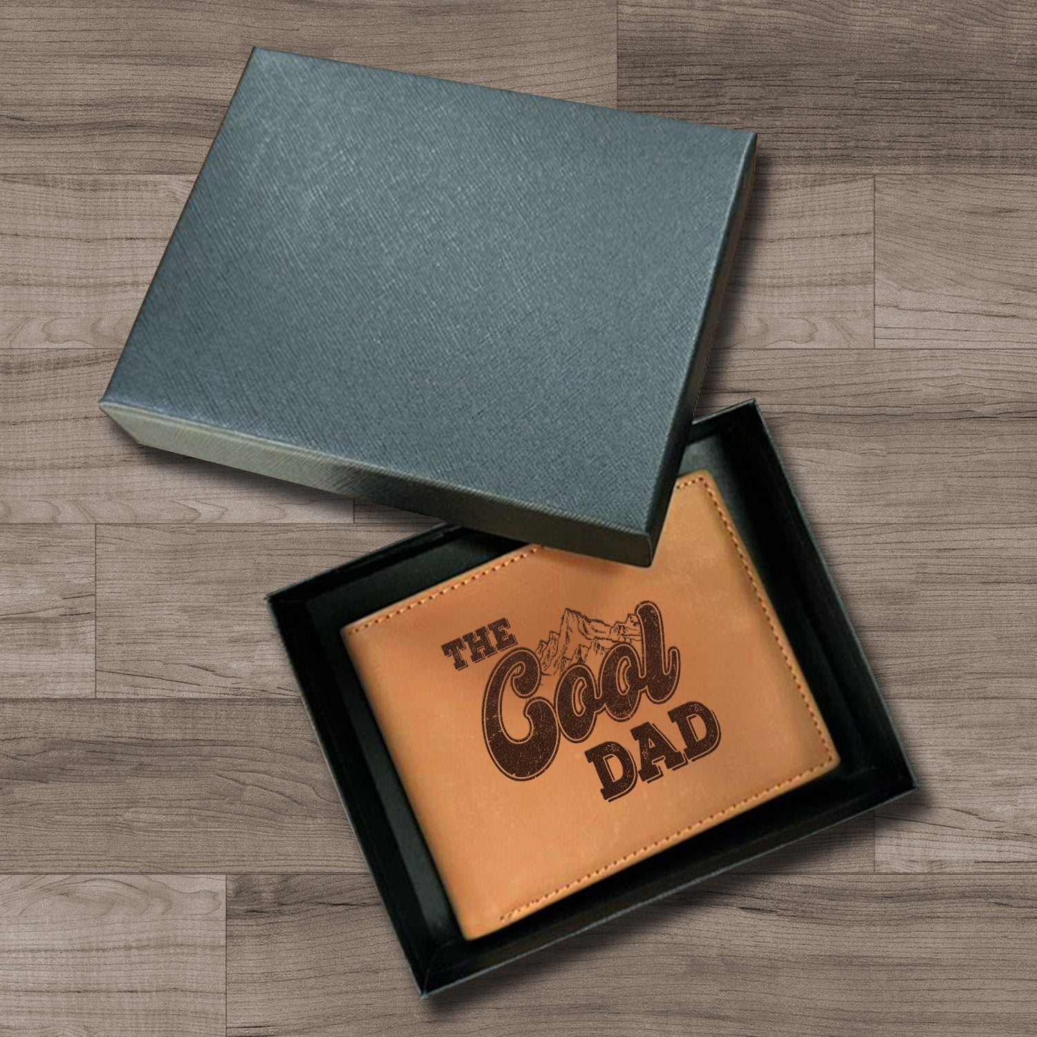The Cool Dad Wallet Men, Leather Wallet For Men, Custom  Engraved Wallet, Personalized Gifts For Him, Fathers Day Gifts, Husband, Boyfriend, Dad - Delicate Leather