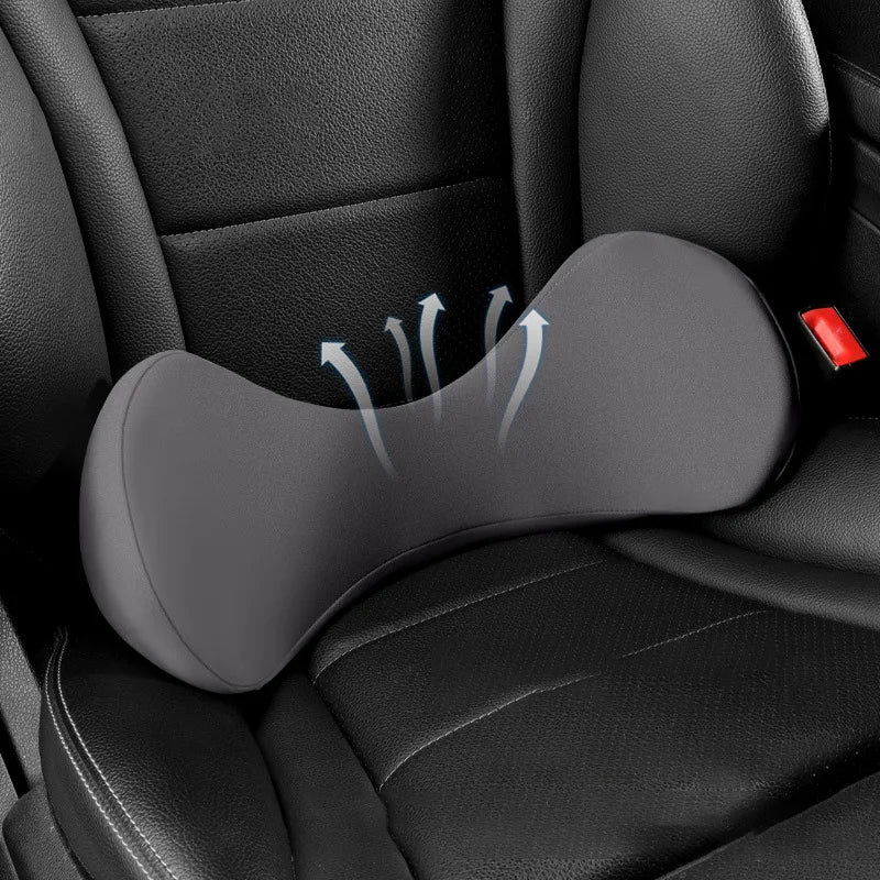 Memory Foam Car Lumbar Cushion – Breathable Waist Support Pad for Car and Office - Delicate Leather