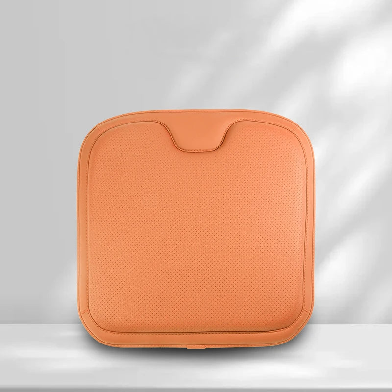 Soft Leather Car Seat Cushion Non-Slip Memory Cotton with Waist Support Pillow, Car Accessories