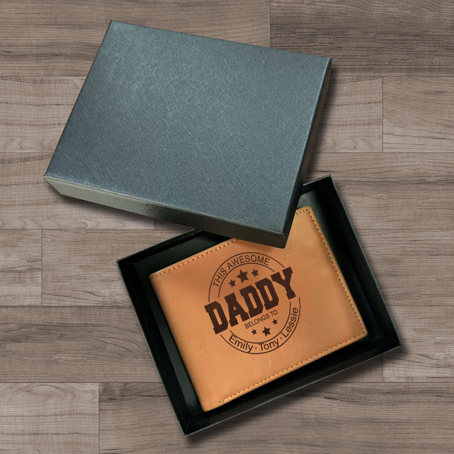 Personalized Wallet Men, Leather Wallet For Men, Custom  Engraved Wallet, Personalized Gifts For Him, Fathers Day Gifts, Husband, Boyfriend, Dad - Delicate Leather