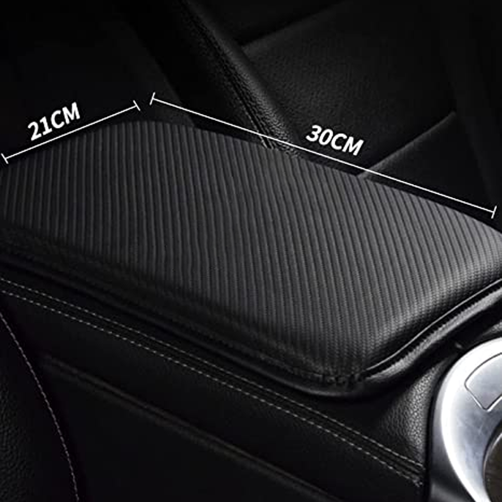 Center Console Pad, Custom-Fit For Car, Carbon Fiber PU Leather Auto Armrest Cover Protector, Waterproof Car Armrest Seat Box Cover DLFD248 - Delicate Leather