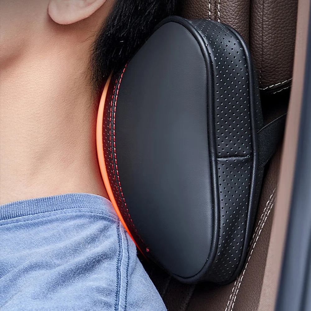 2PCS Leather Car Neck Pillows – Universal Seat Headrest Support Cushions - Delicate Leather