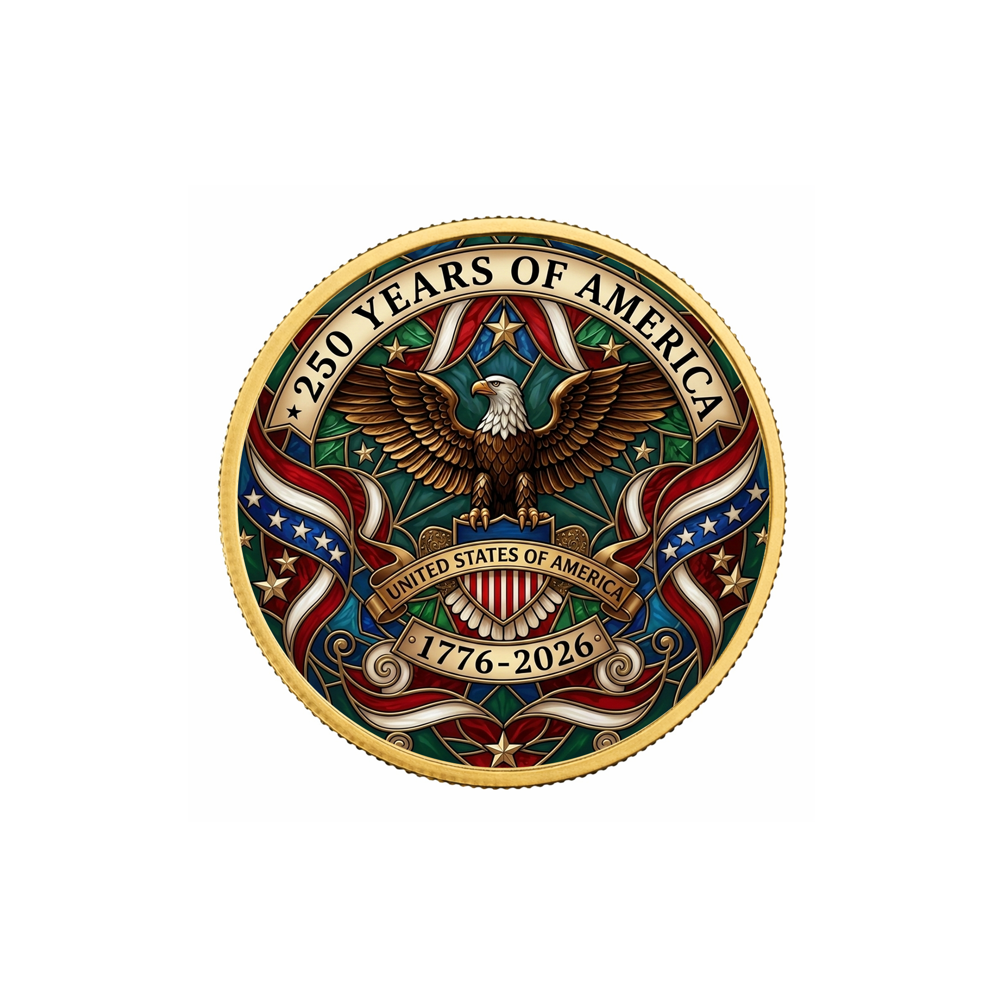 250th Anniversary of America 1776–2026 Commemorative Coin – Patriotic Souvenir Token 07 - Delicate Leather