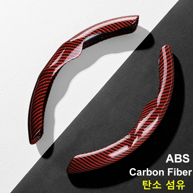 36cm Carbon Fiber Steering Wheel Cover – Non-Slip, Ultra-Thin, Sports Type D Car Handle Cover - Delicate Leather