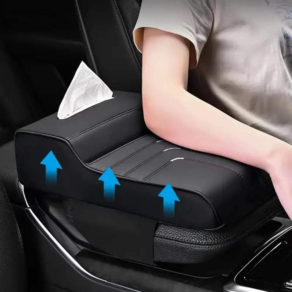Lengthening Car Center Armrest Box Pad – Leather & Memory Sponge, Anti-Fouling, Wear-Resistant, Durable - Delicate Leather