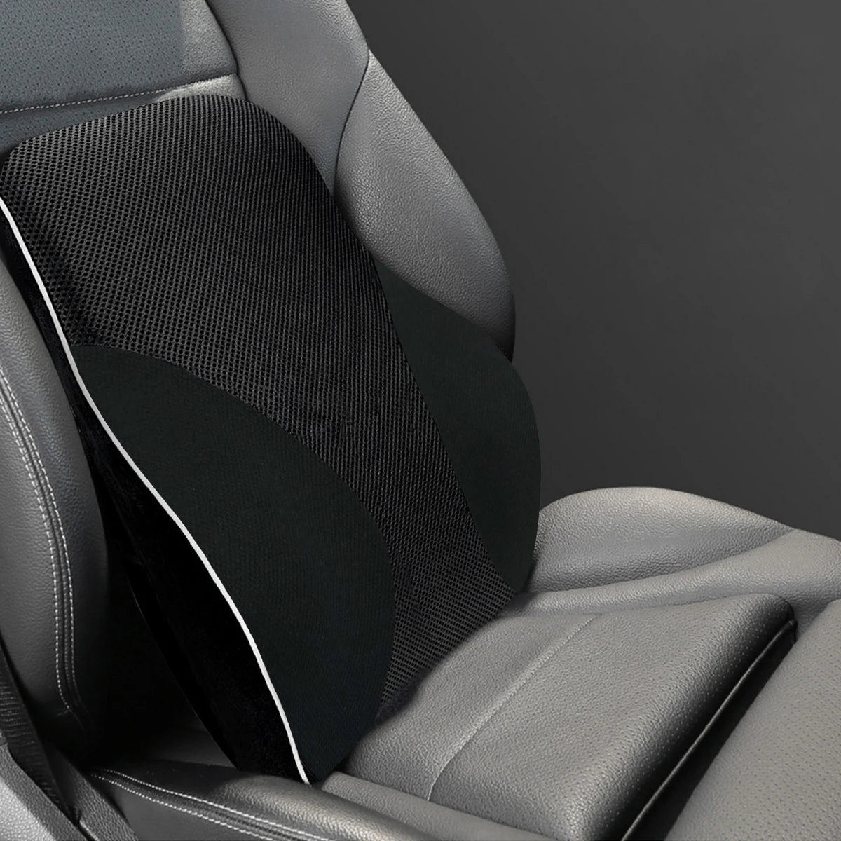 Memory Foam Pillow for Car Seat – Lower Back & Waist Cushion - Delicate Leather