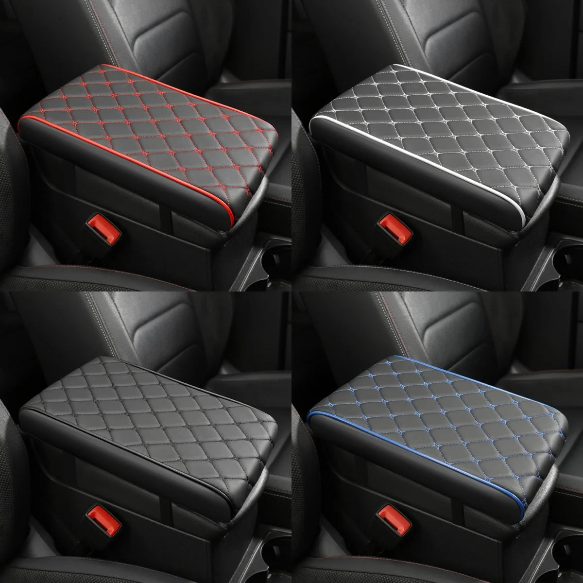 PU Leather Car Armrest Cushion – 5 cm Height Increase Center Console Support Pad - Delicate Leather