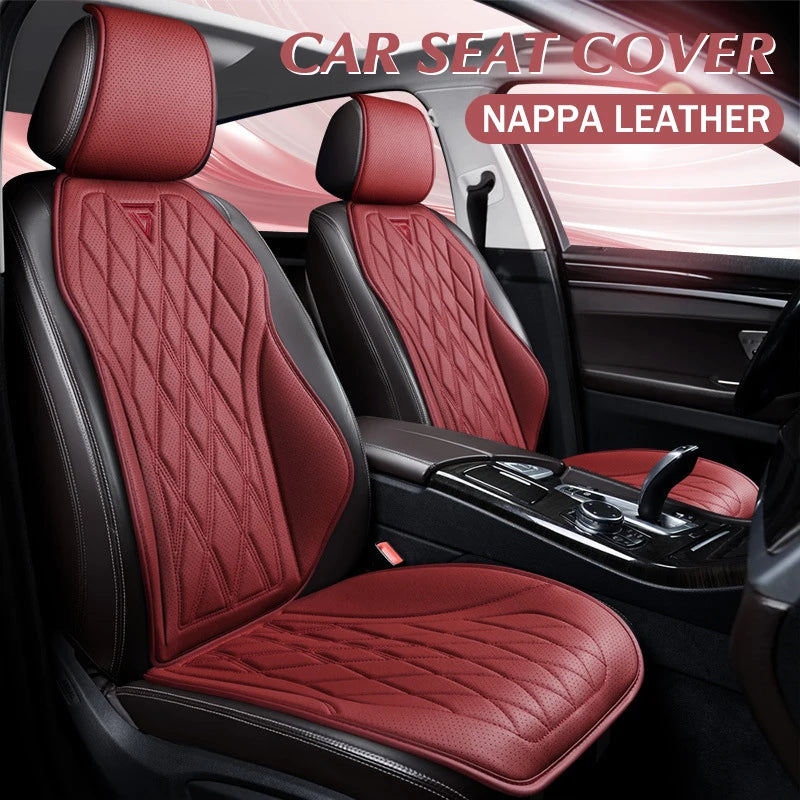 Nappa Leather Car Seat Cushion – Breathable Universal Front Seat Cover - Delicate Leather