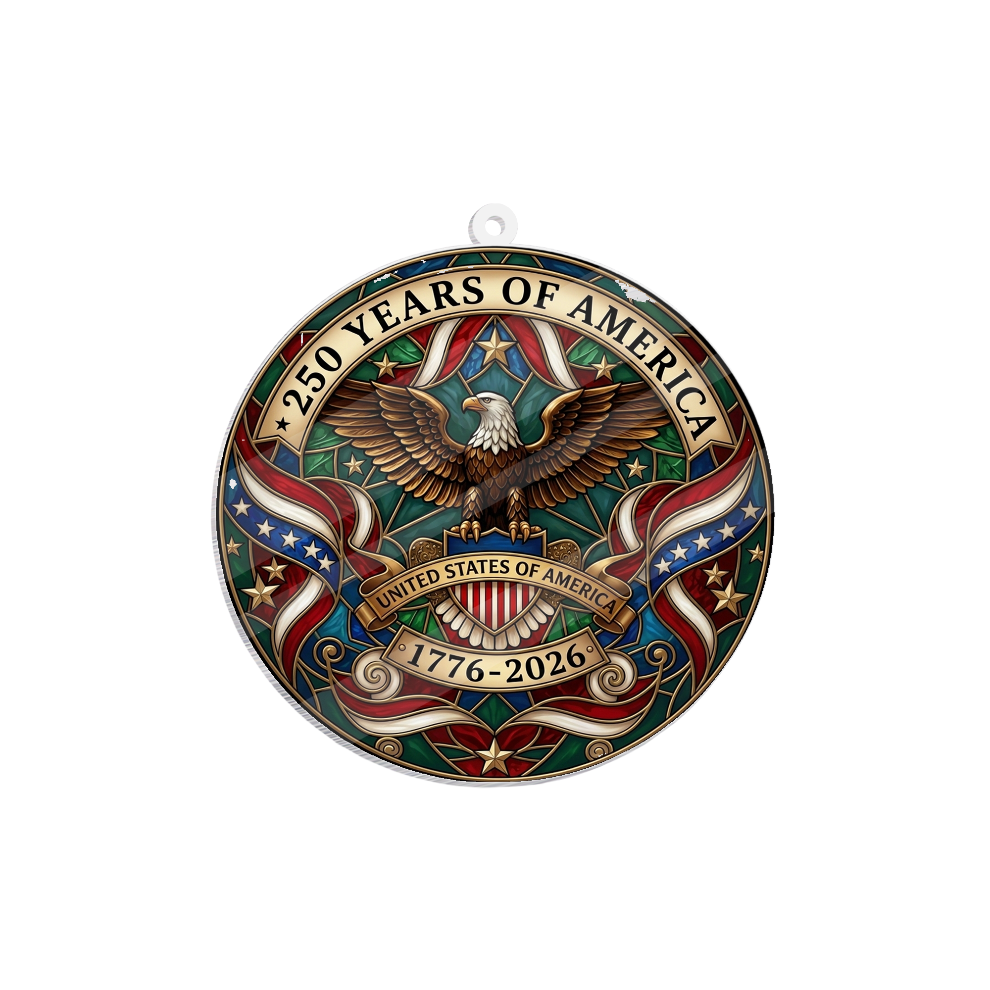 USA 250th Anniversary Rear View Mirror Accessory – Commemorative Hanging Ornament 07 - Delicate Leather