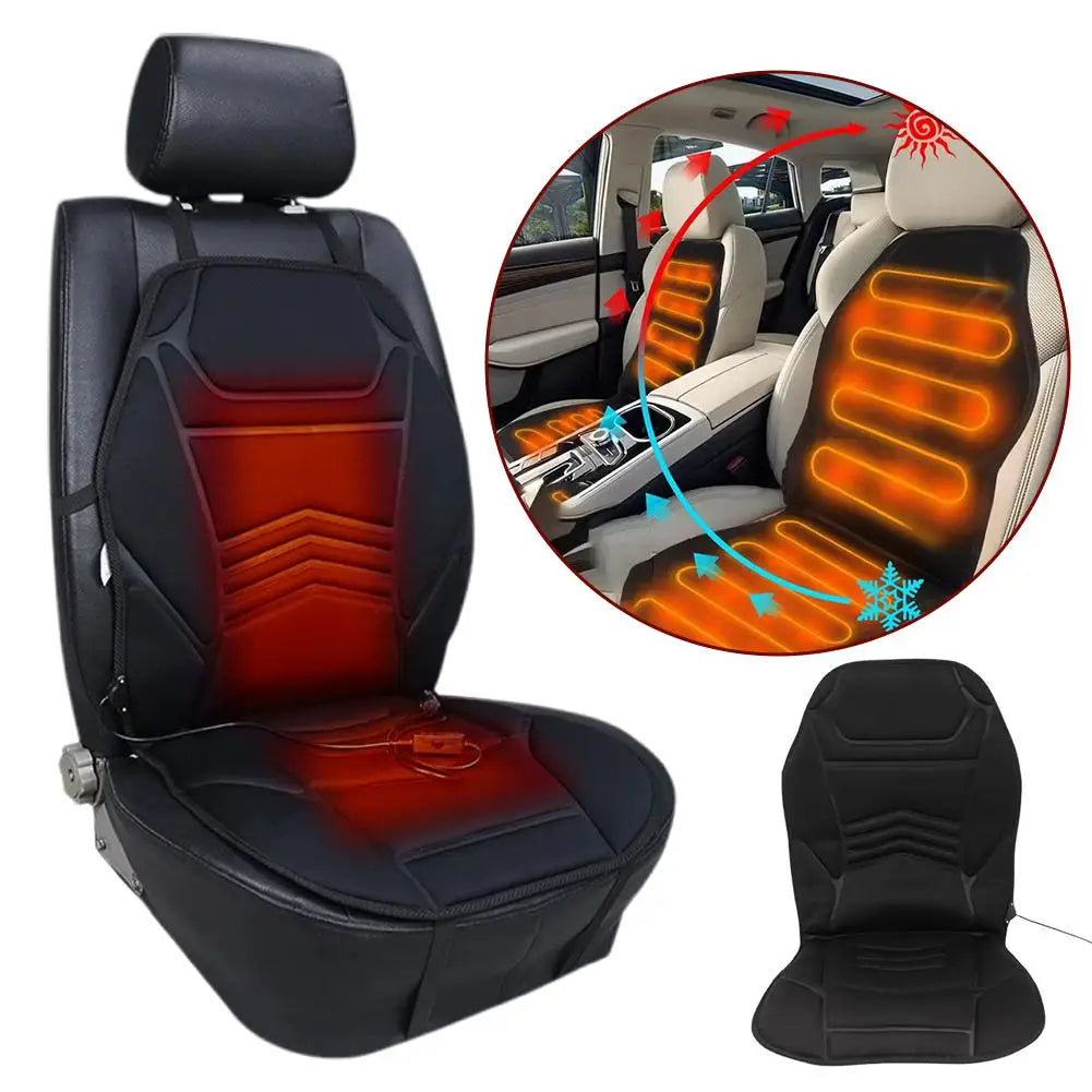 12V Universal Heated Car Seat Cushion – Winter Electric Heating Pad, Comfortable Non-Slip Seat Cover for Vehicle Interior - Delicate Leather
