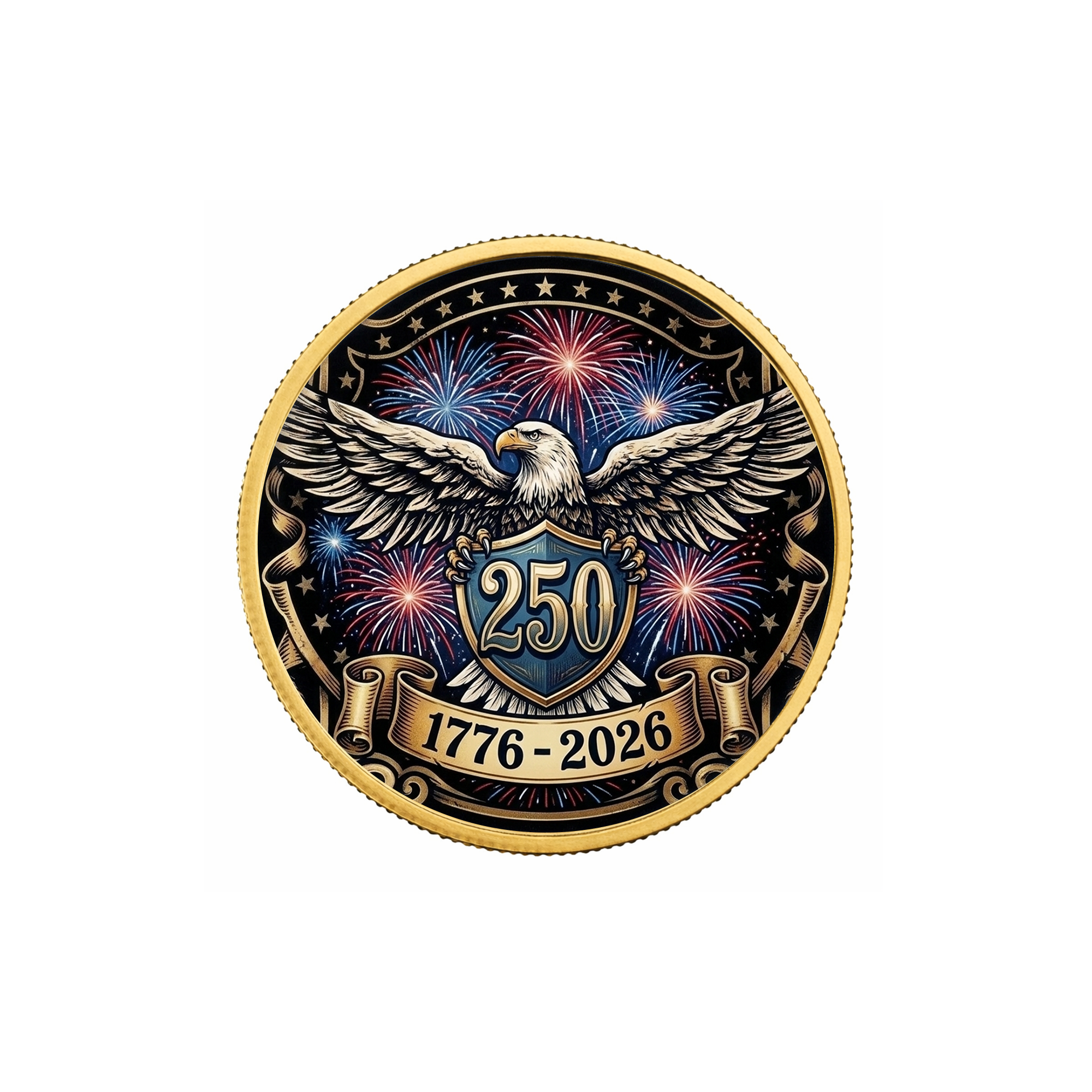250th Anniversary of America 1776–2026 Commemorative Coin – Patriotic Souvenir Token 06 - Delicate Leather