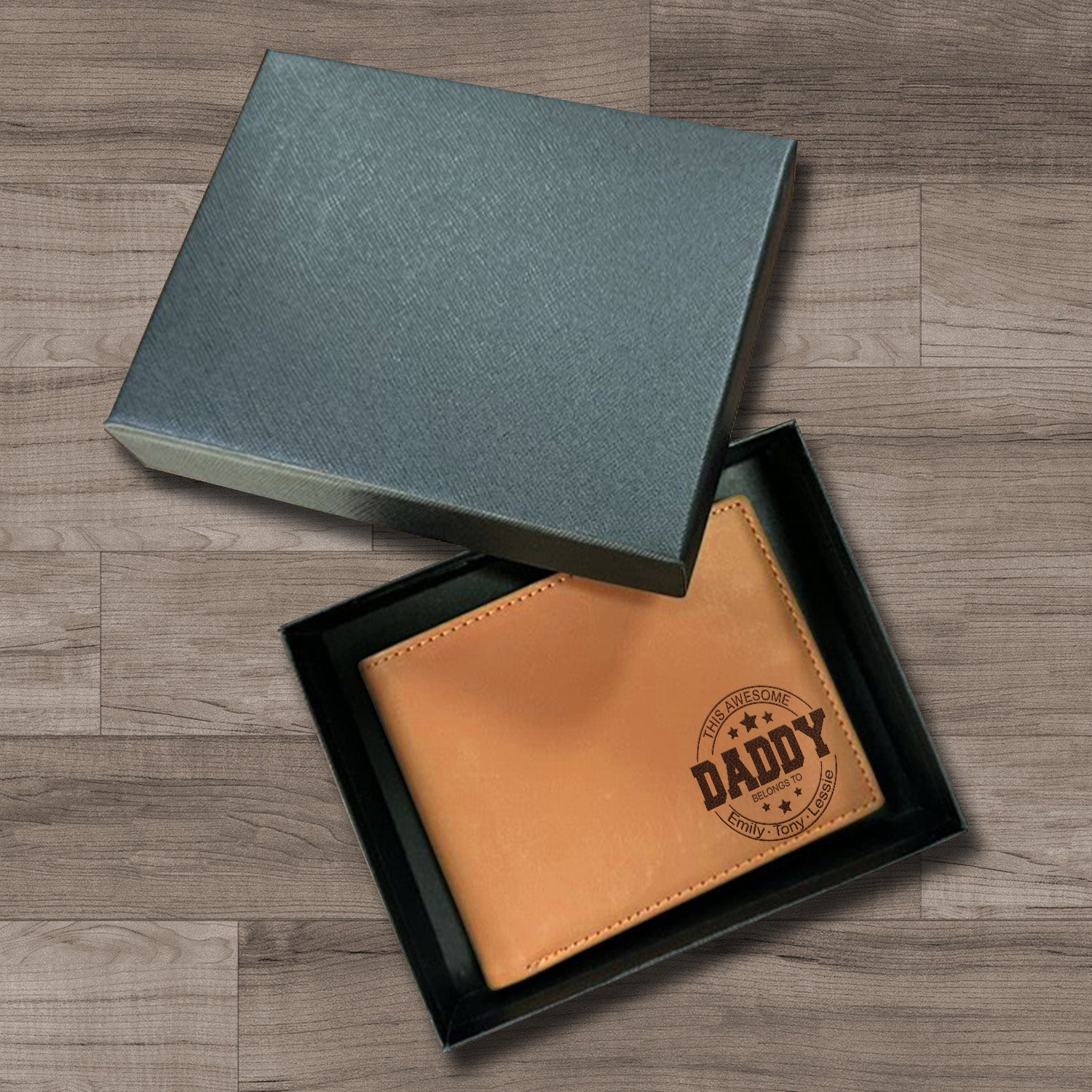 Personalized Wallet Men, Leather Wallet For Men, Custom  Engraved Wallet, Personalized Gifts For Him, Fathers Day Gifts, Husband, Boyfriend, Dad - Delicate Leather