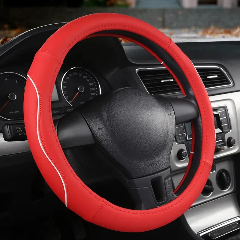 Wear-Resistant Steering Wheel Cover – Anti-Slip Universal Interior Accessory - Delicate Leather