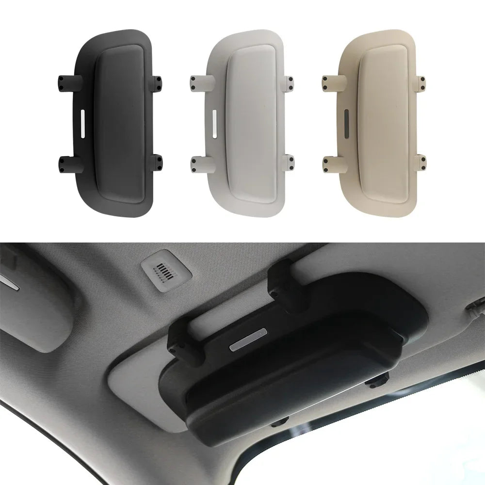 Car Sunglasses Holder – Sun Visor Glasses Case Organizer Box with Card Storage - Delicate Leather