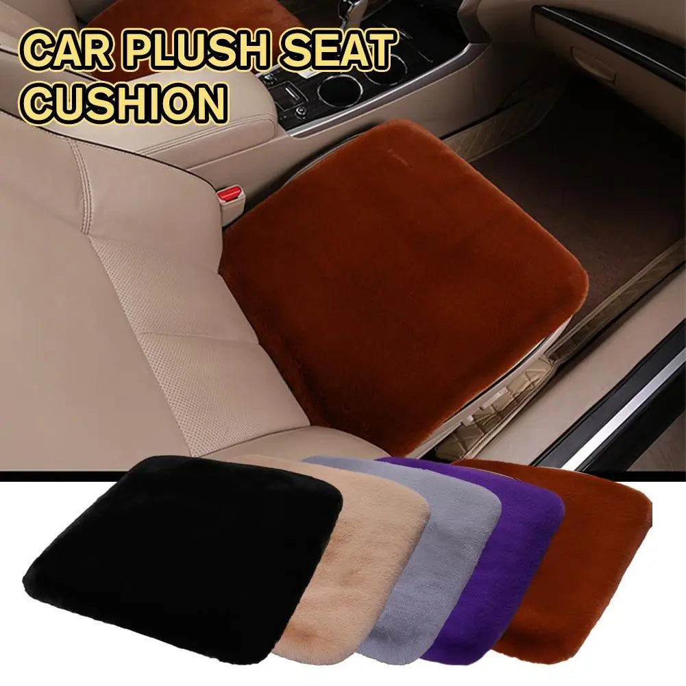 Universal Winter Plush Car Seat Cushion – Thick Soft Imitation Rabbit Fur Warm Anti-Slip Seat Cover Pad - Delicate Leather