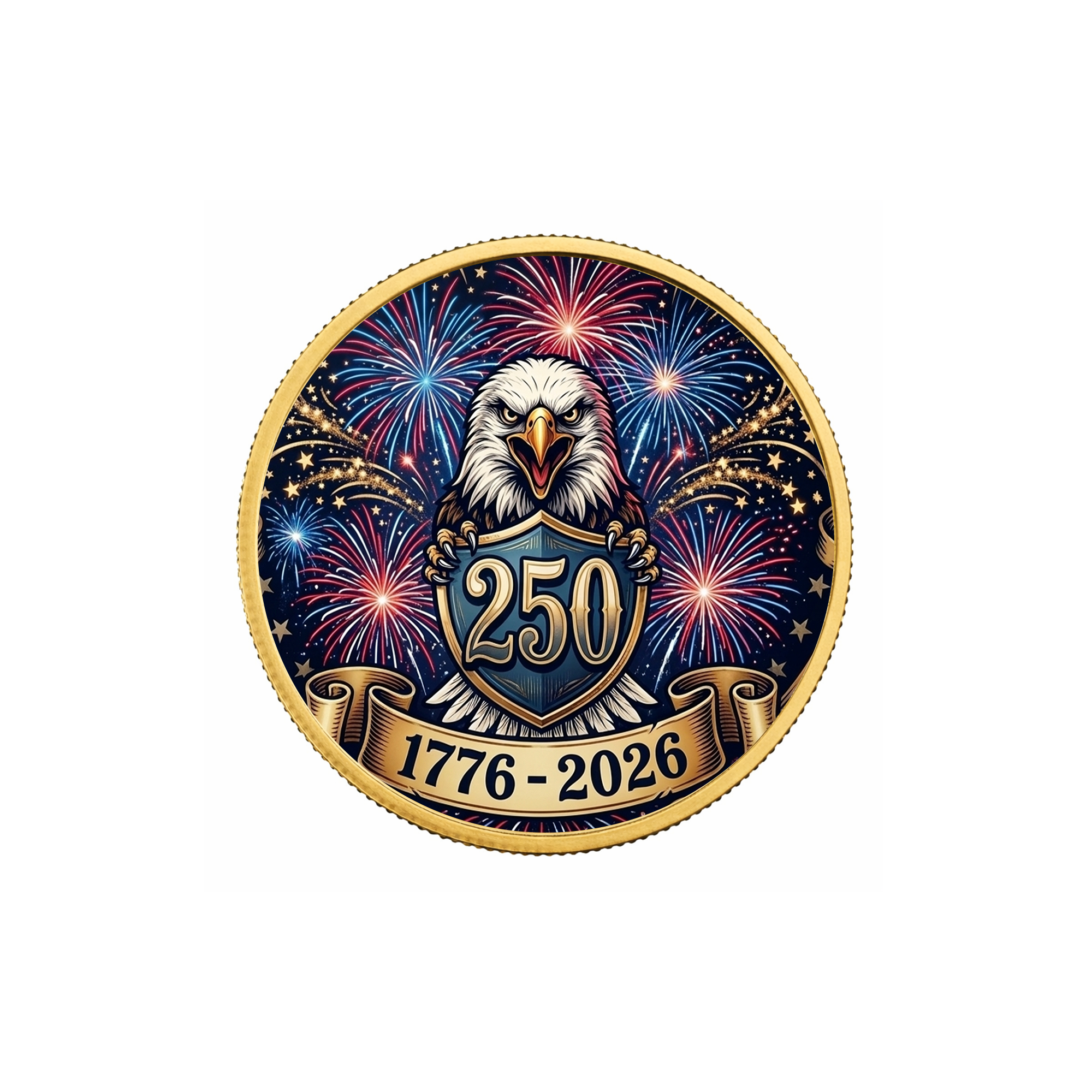250th Anniversary of America 1776–2026 Commemorative Coin – Patriotic Souvenir Token 05 - Delicate Leather