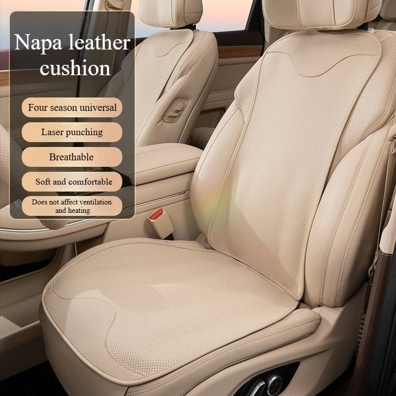 Universal Nappa Leather Car Seat Cushion – All-Season Soft Seat Cover Protector - Delicate Leather