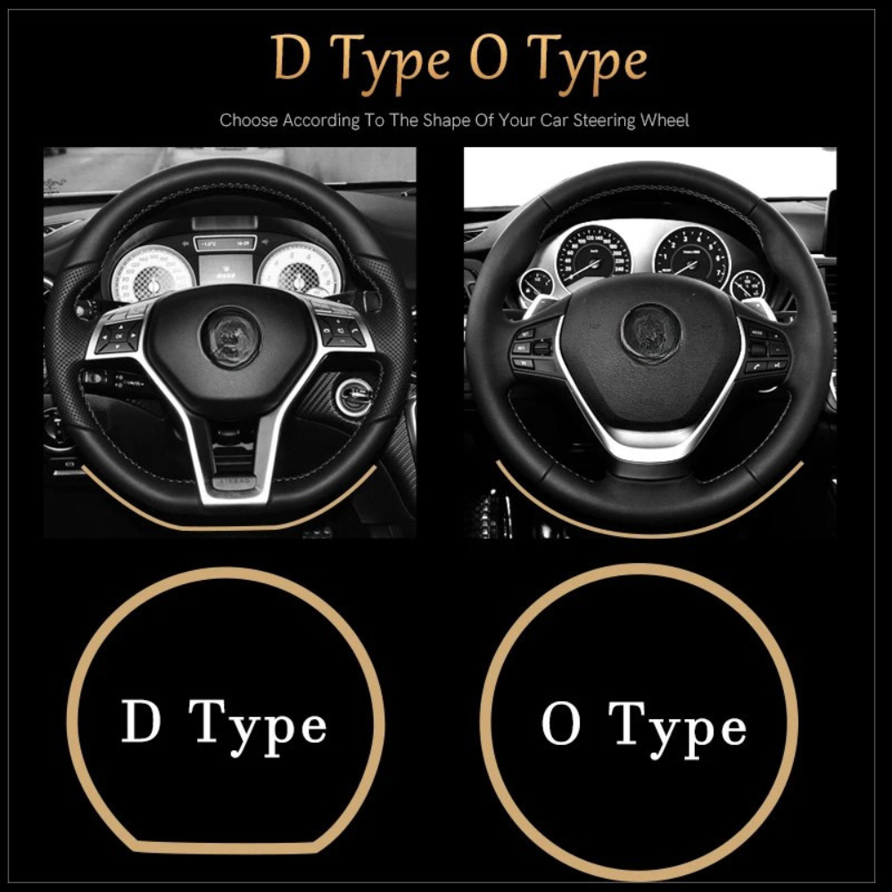 Breathable Leather Car Steering Wheel Cover – Universal 38CM, D/O Shape, Anti-Slip - Delicate Leather