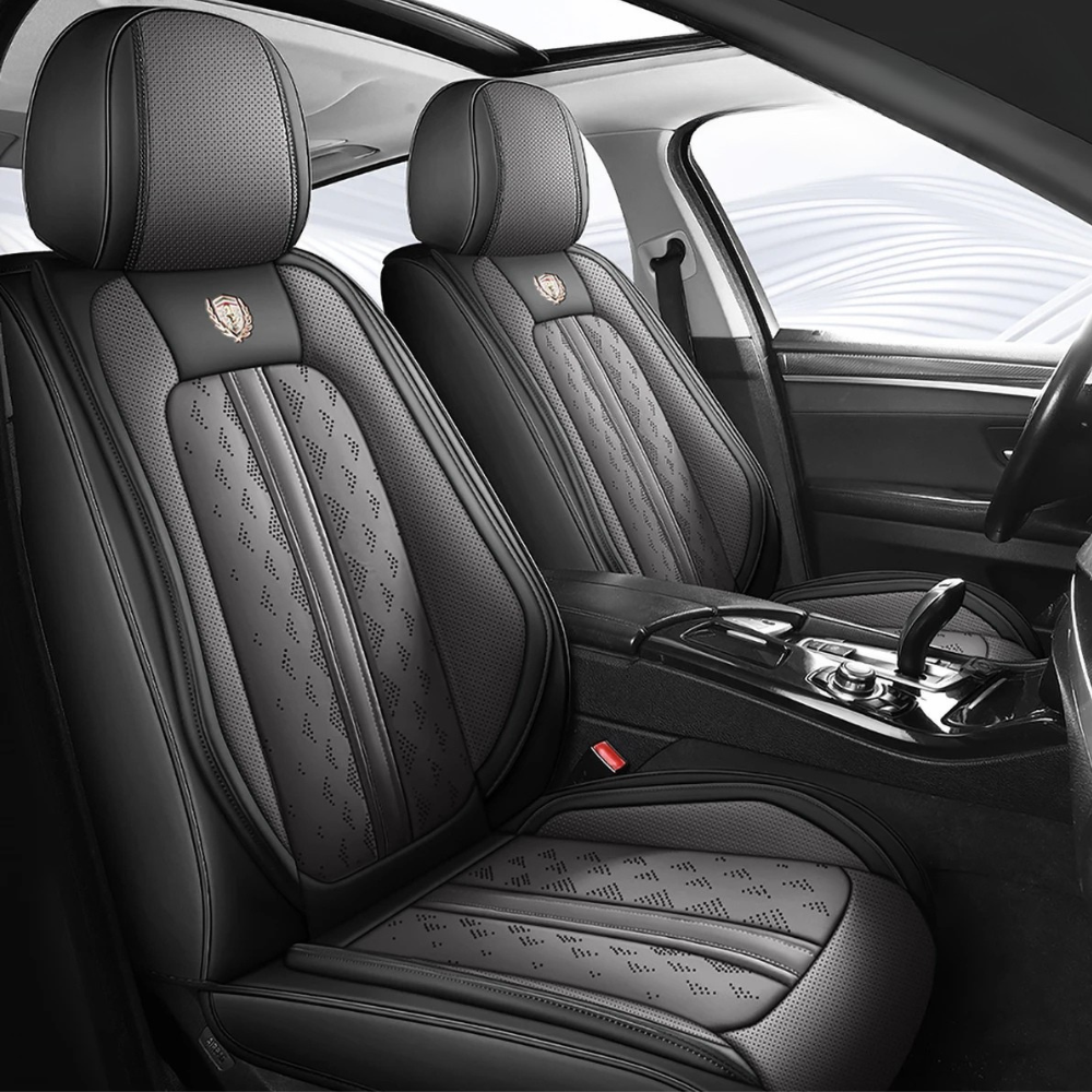 Full Set PU Leather Car Seat Covers – Front & Back Seat Protector for Universal Fit - Delicate Leather