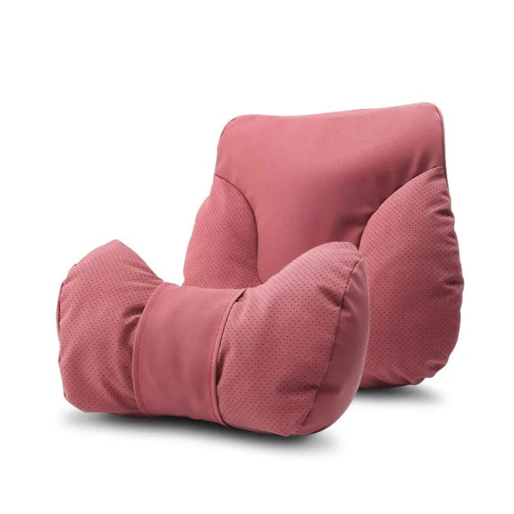 Car Seat Headrest and Lumbar Support Cushion for Car - Delicate Leather